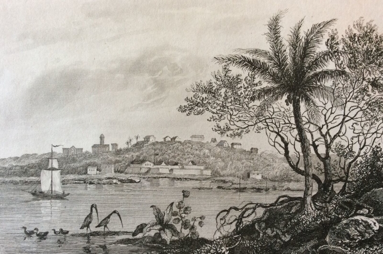 brasil_bresil__ville_et_chateau_de_frederyca_parayba__gravure_sur_acier_de_1838_