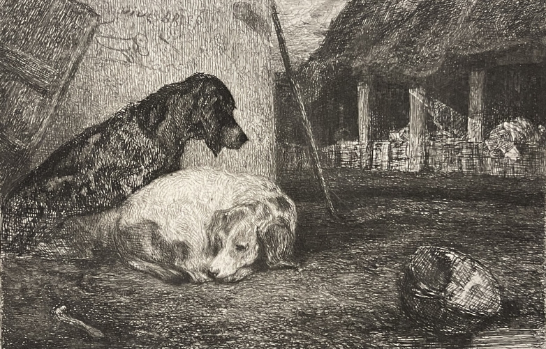les_deux_chiens__alexandre_gabriel_descamps_1803-1860_engraving_1869_