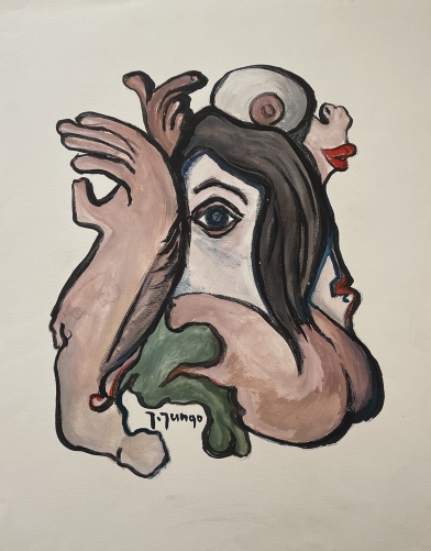 expressionniste_gouache_signee_jungo_2eme_moitie_xxeme