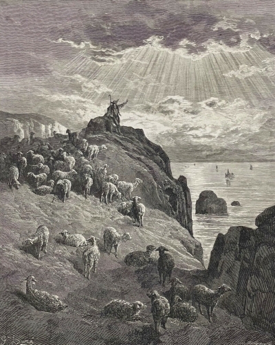 le_berger_et_la_mer_gustave_dore_xylographie_fable_de_la_fontaine_1868