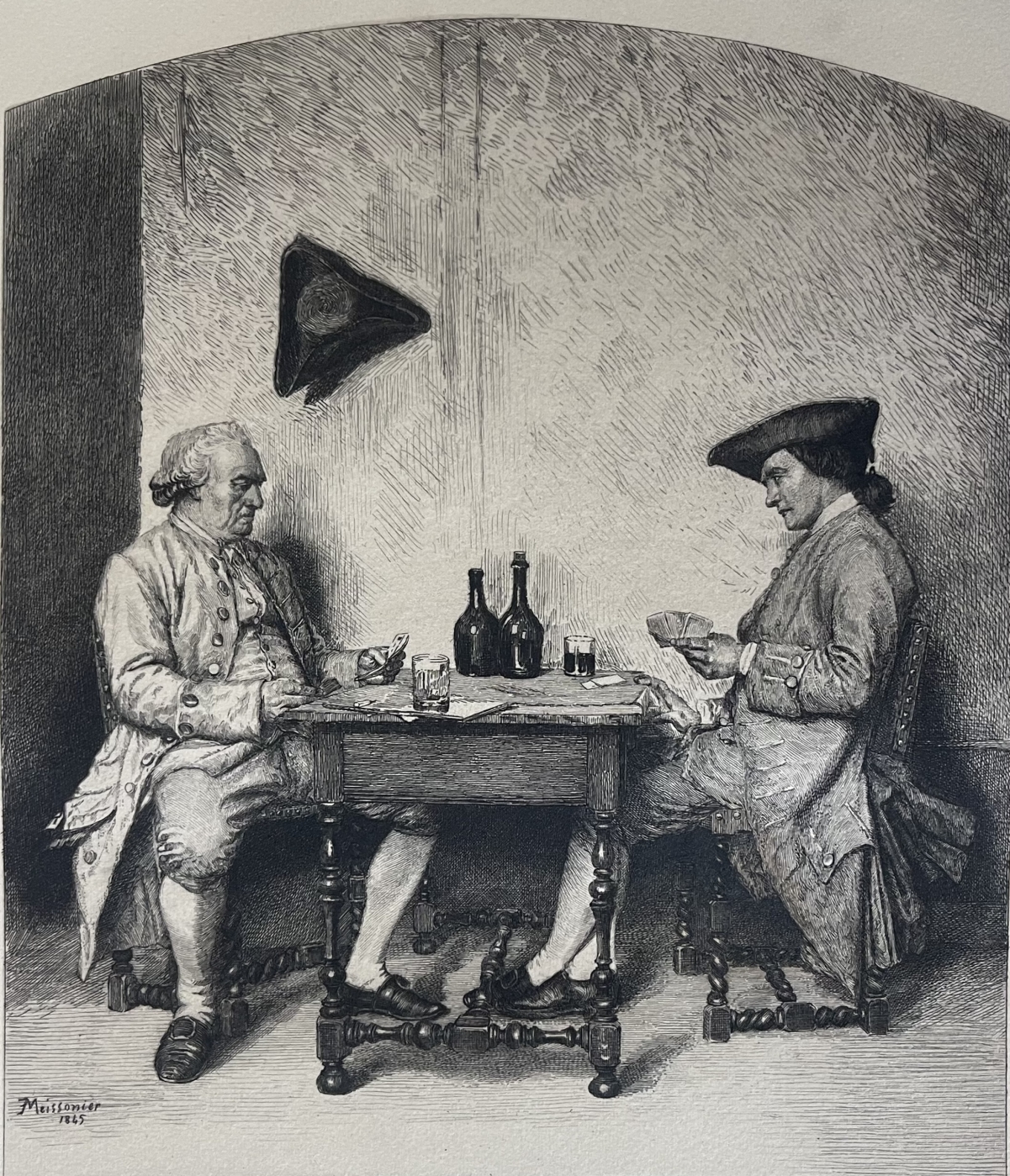 ernest_meissonier_partie_de_cartes_graveur_focillon_gravure_de_1910