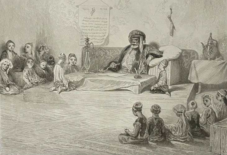 ecole_en_turquie_gravure_de_dupont_dapres_descamp_1835_enfant_enseignelment