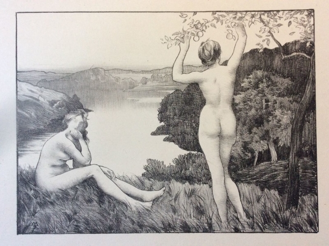 rene_menard_l???automne_1897_lithographie_originale_nus_feminins_symbolisme_belle_epoque
