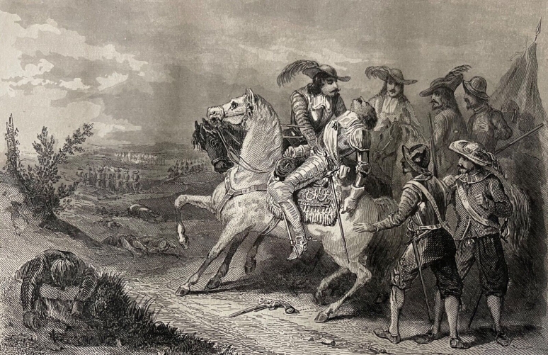 mort_stupide_du_comte_de_soisson_1604-1641_bataille_de_la_marfee_gravure_1850