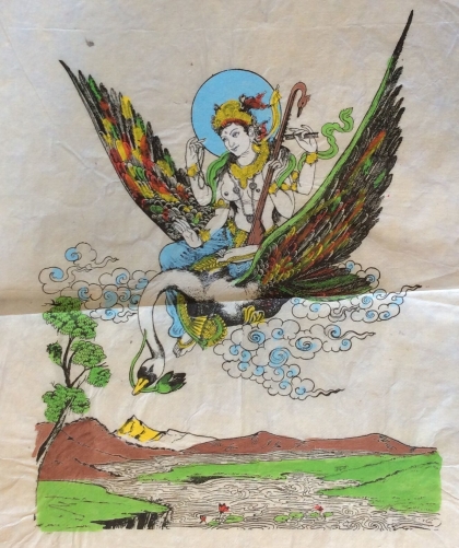 bouddhisme_hindouisme_grand_estampage_rehausse_xxe_papier_riz_hinduism_buddhism