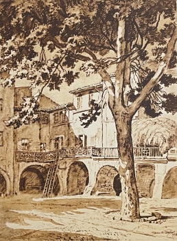 sommieres_gard_gravure_vers_1942_provence_france