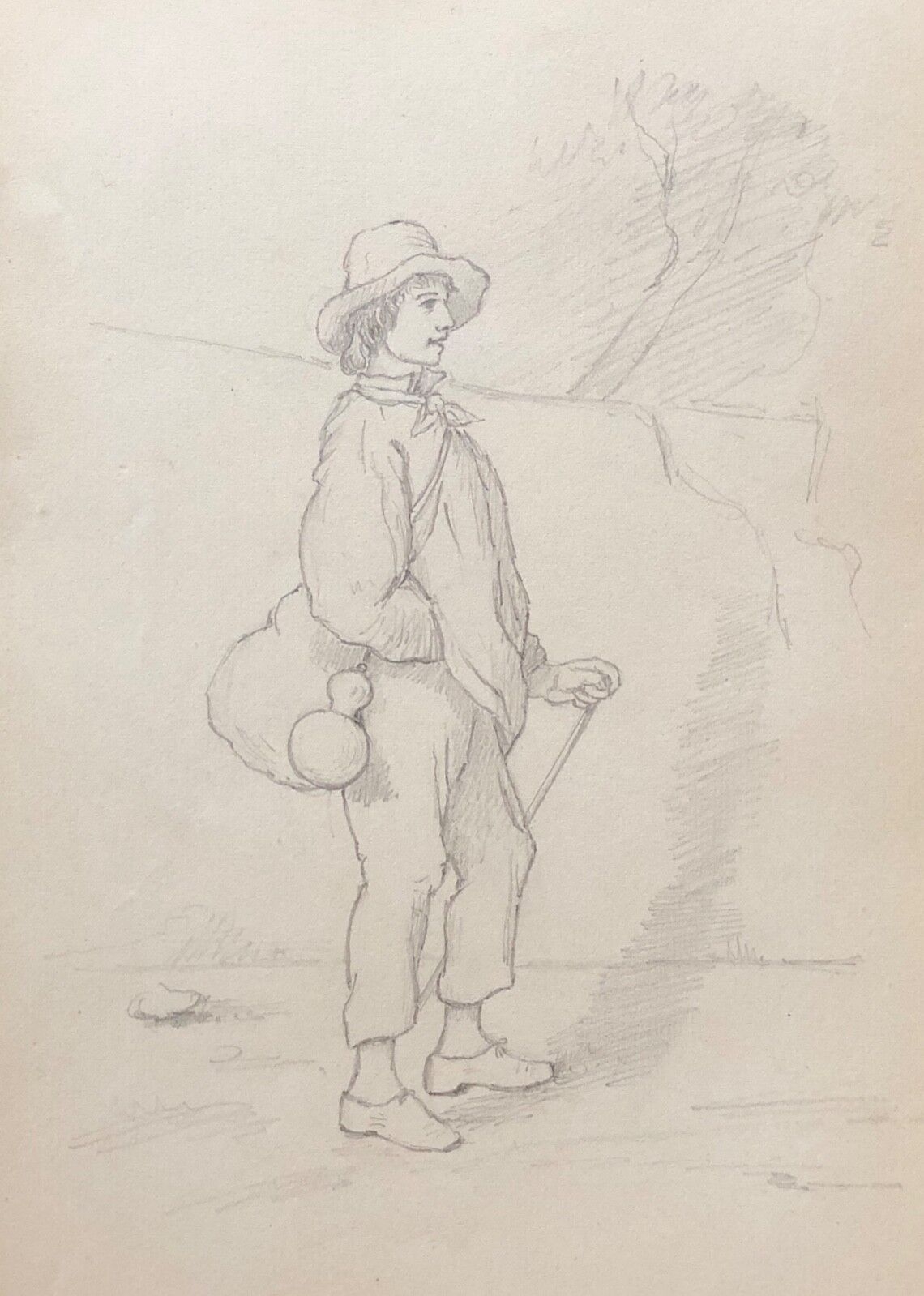 marcheur_a_la_gourde__dessin_au_crayon__anonyme_vers_1875