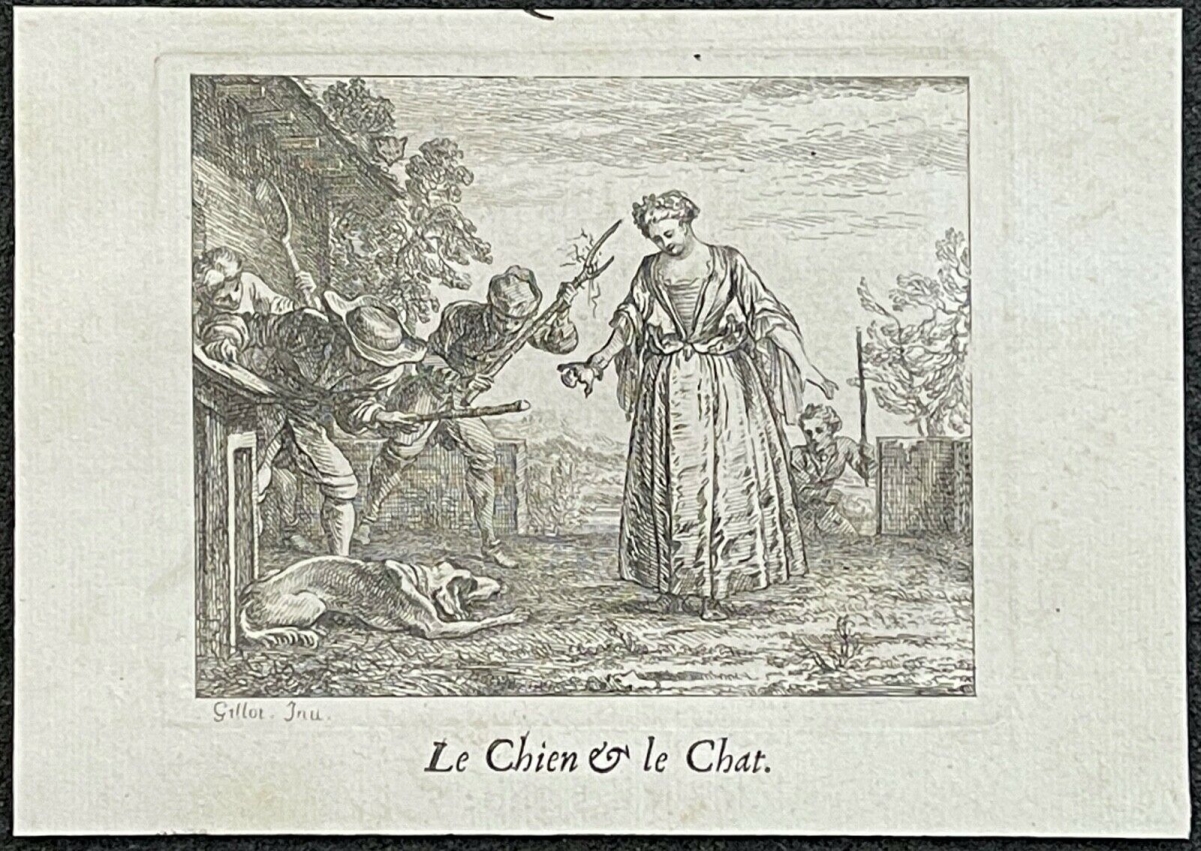 le_chien_et_le_chat_par_claude_gillot_1673-1722_gravure_de_1719_france