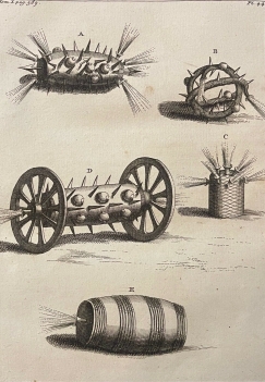 artillerie_machines_infernales_herisson_serpenteau_baril_gravure_1721