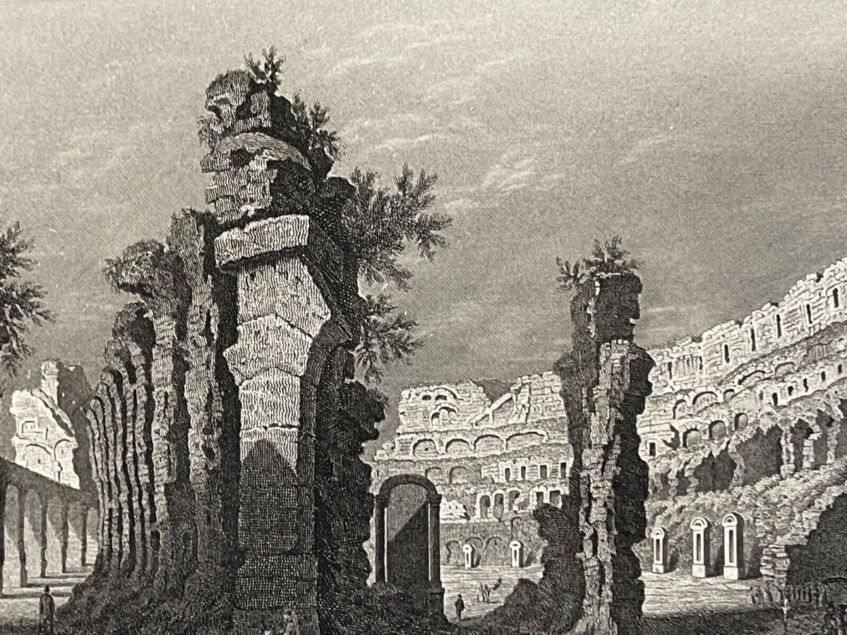 le_colisee_colosseo_rome_roma_italie_gravure_de_1863_italia