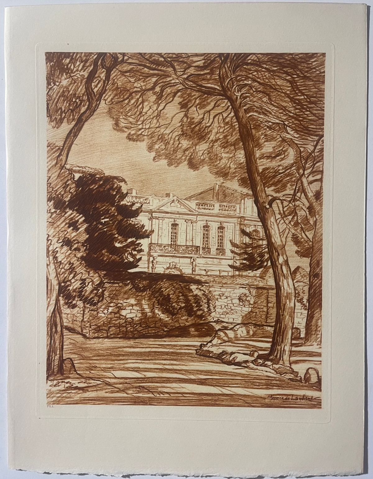 montpellier_pavillon_populaire_d_assas_gravure_c_1942_provence_france_engraving