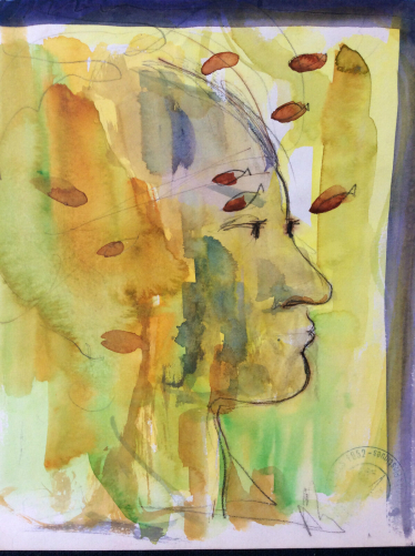 expressionnisme__portrait_expressionniste,_technique_mixte,_signee_1952__piece_de_qualite_