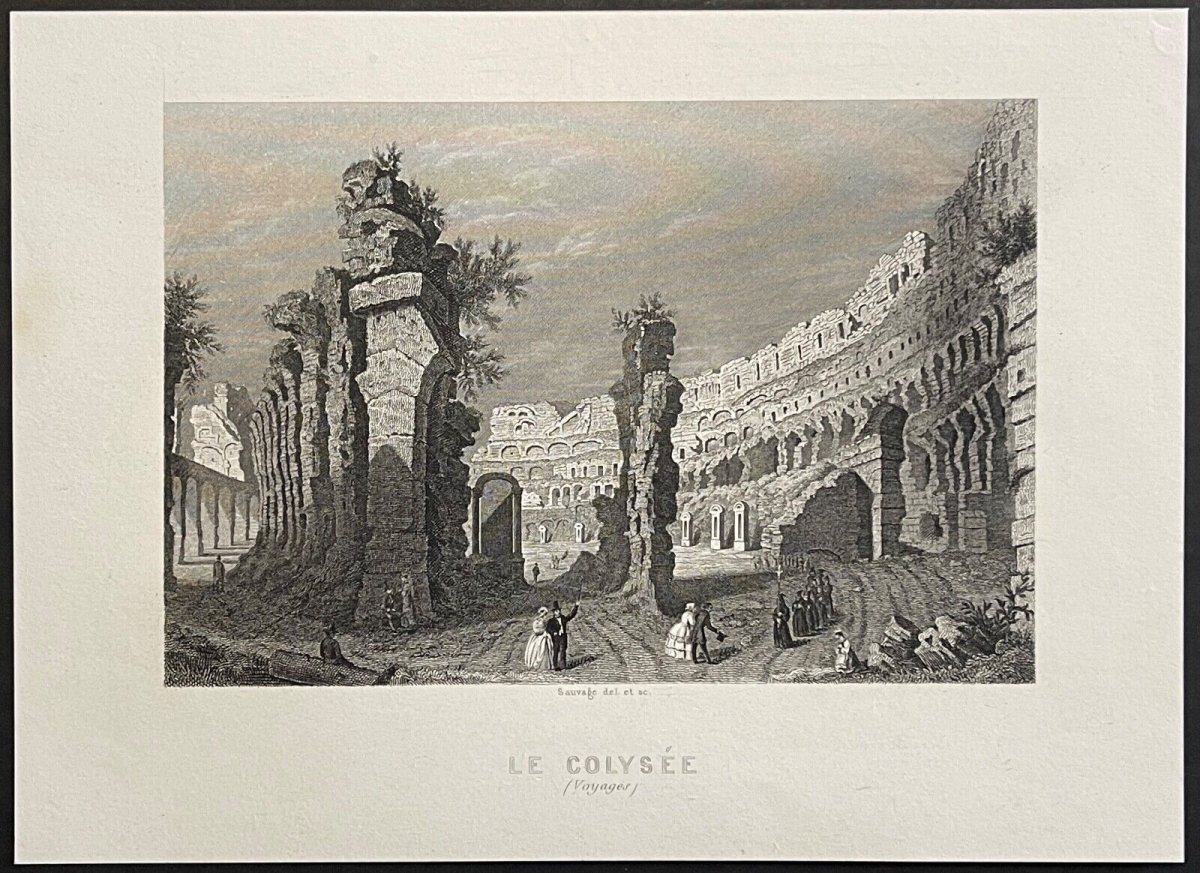 le_colisee_colosseo_rome_roma_italie_gravure_de_1863_italia