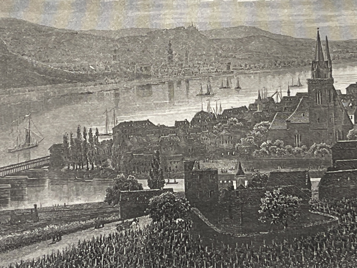 bingen_am_rhein_germany_1850_antique_engraving_rhine_valley_rhein_view_allemagne