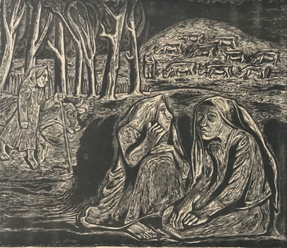tadeusz_kulisiewicz_1899-1988_pologne_polska_xylographie_1940_femmes_aux_champs