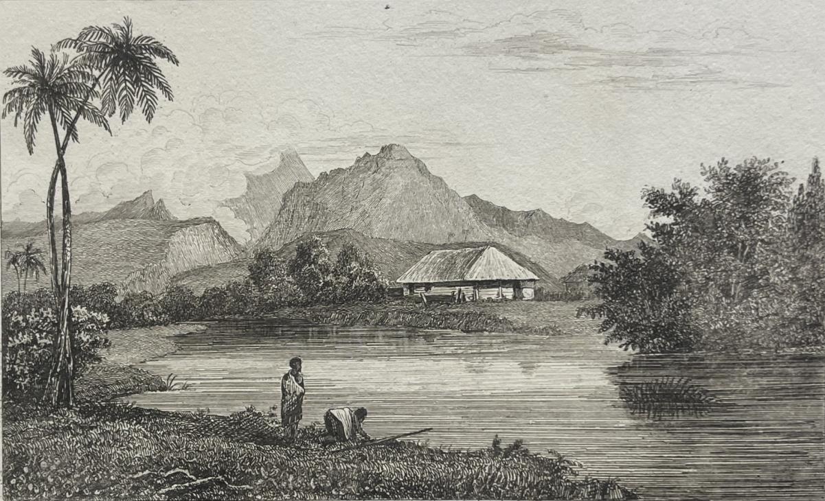 tahiti_matavai_bay_original_antique_engraving_1836_polynesie_france_pacifique