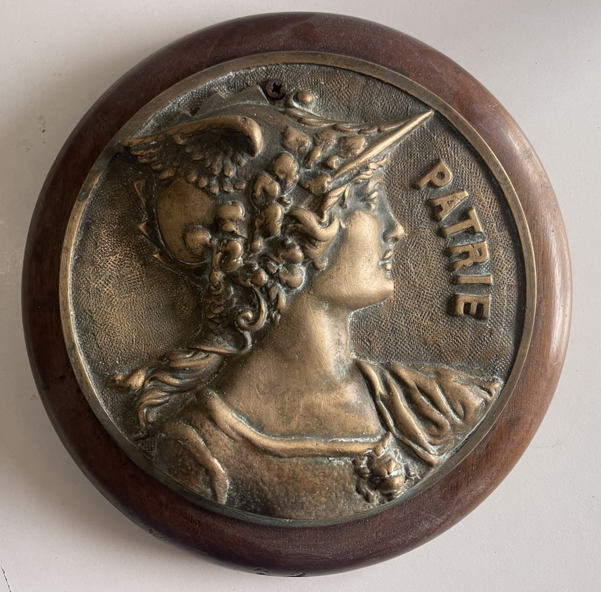louis_bottee_la_patrie_french_bronze_medallion_marianne_19th_century_20cm