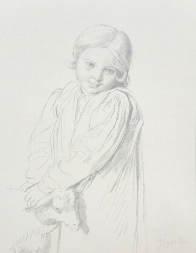 ingres_la_petite_fille_au_chevreau_mlle_taurel_dessin_grave_en_1861_par_dien