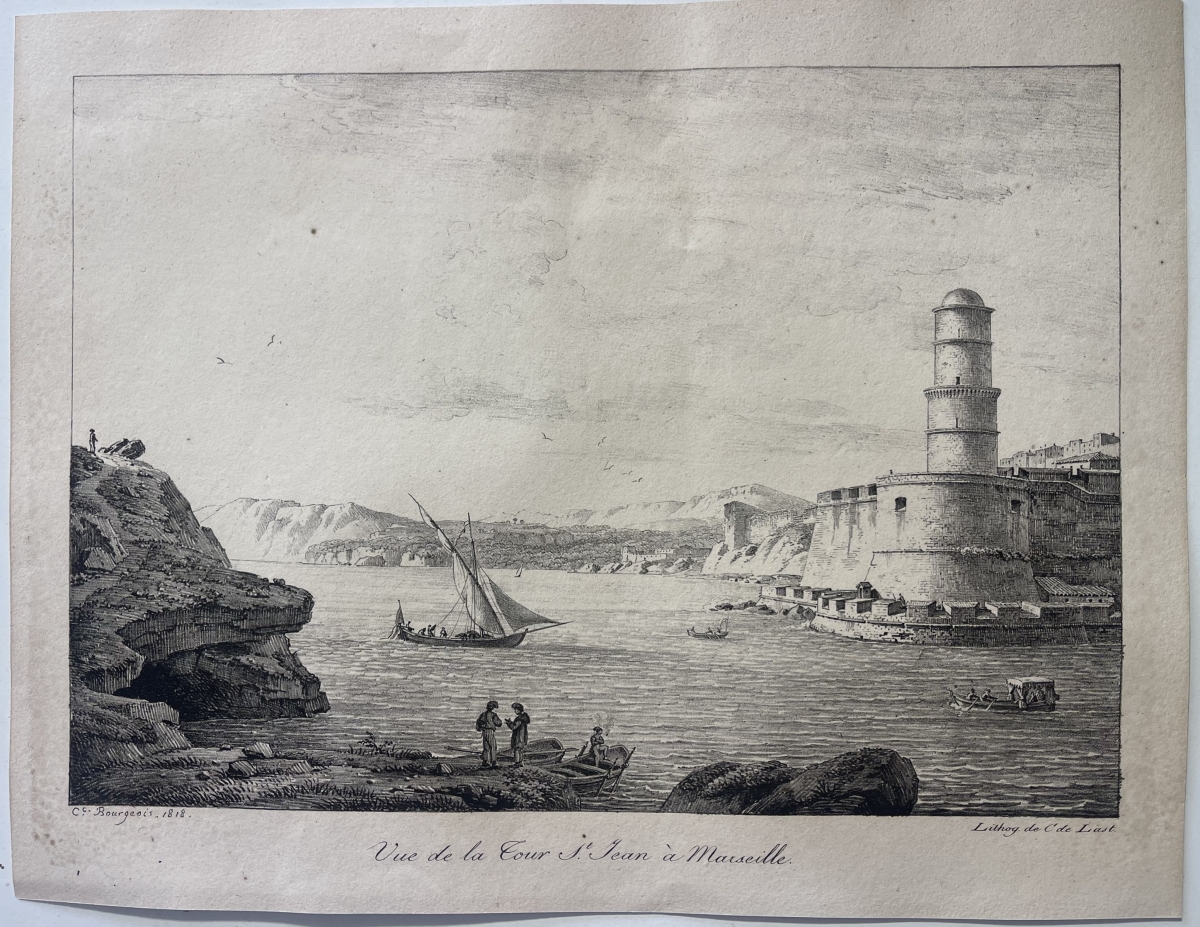 marseille_fort_saint-jean_1818_early_lithograph_constant_bourgeois_france