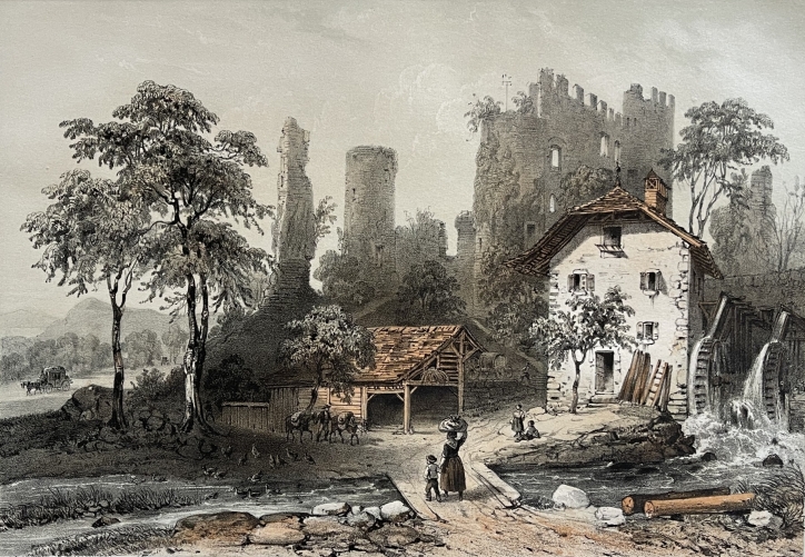 lully_thonon_ruins_chateau_de_la_rochette_c1860_antique_french_alps_haute-savoie