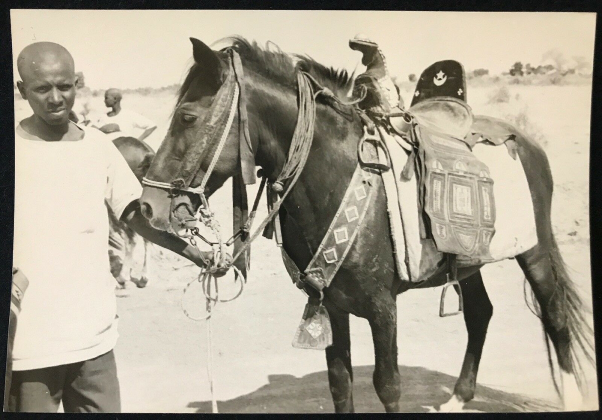 cameroun_rhumsiki_afrique_cavalier_a_pied_kapsiki_circa_1950_argentique