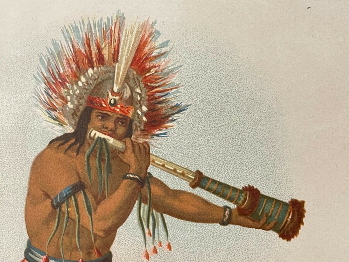 chef_de_tribu_indienne_amerique_de_sud_xixe_lithographie_c_1880_musique_flute