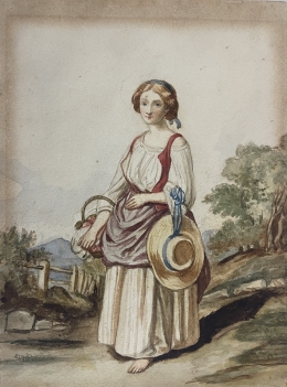 cueilleuse_de_pommes_aquarelle_debut_xixe_anonyme_france_pomme