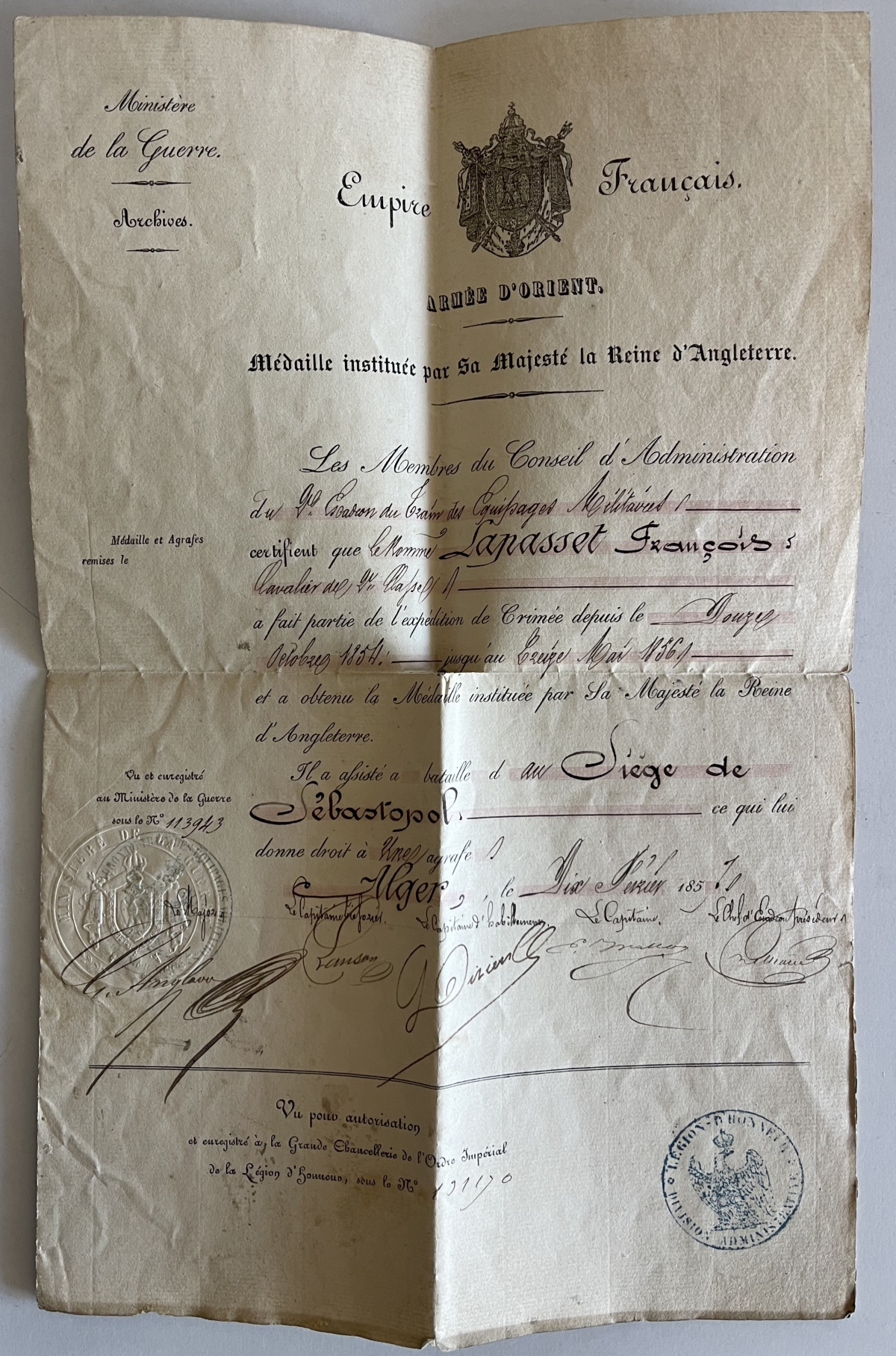 crimean_war_medal_certificate_sebastopol_1854_french_soldier_napoleon_iii