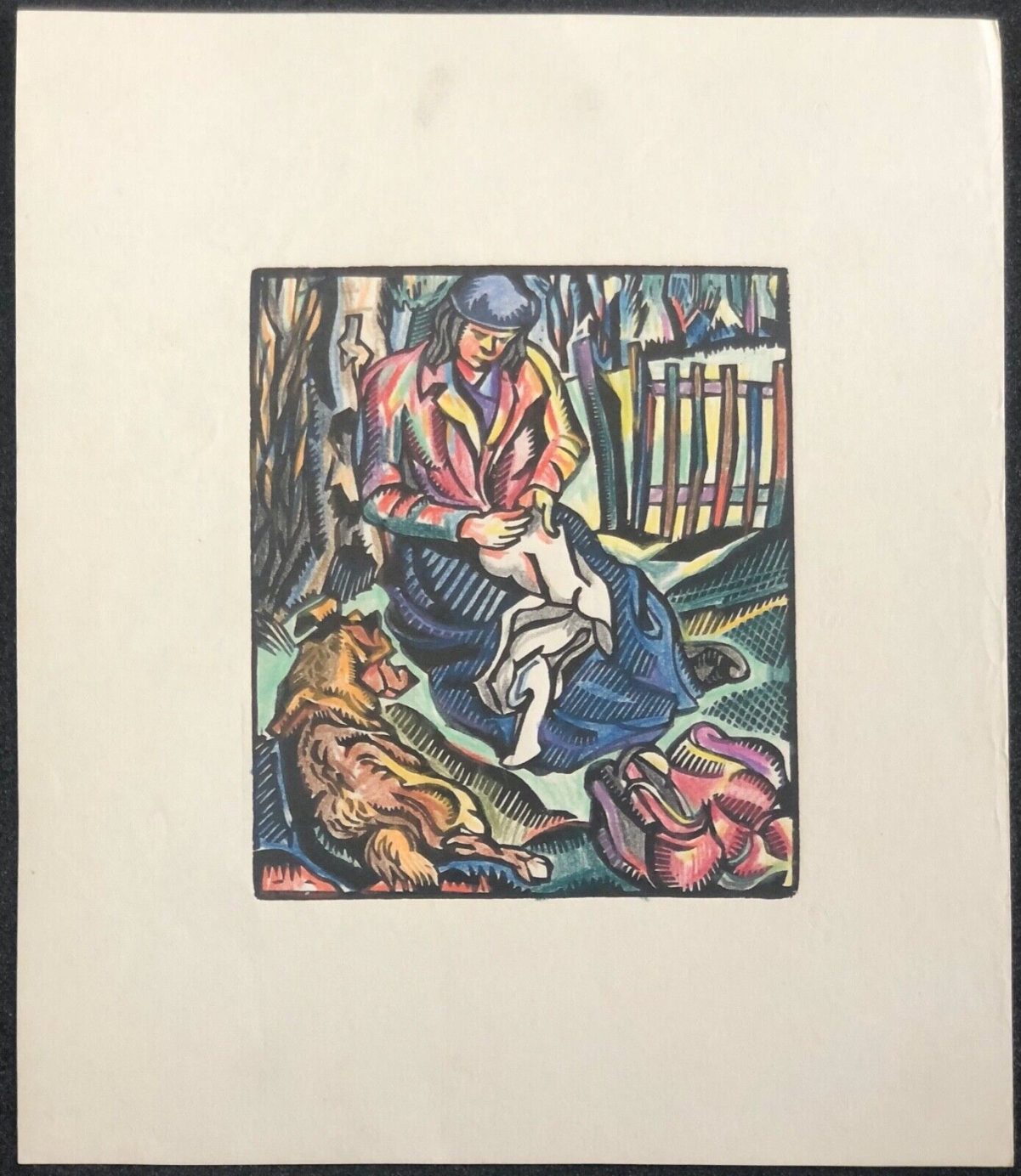 xylographie_femme_a_la_couture_avec_son_chien_anonyme_vers_1940_couturiere