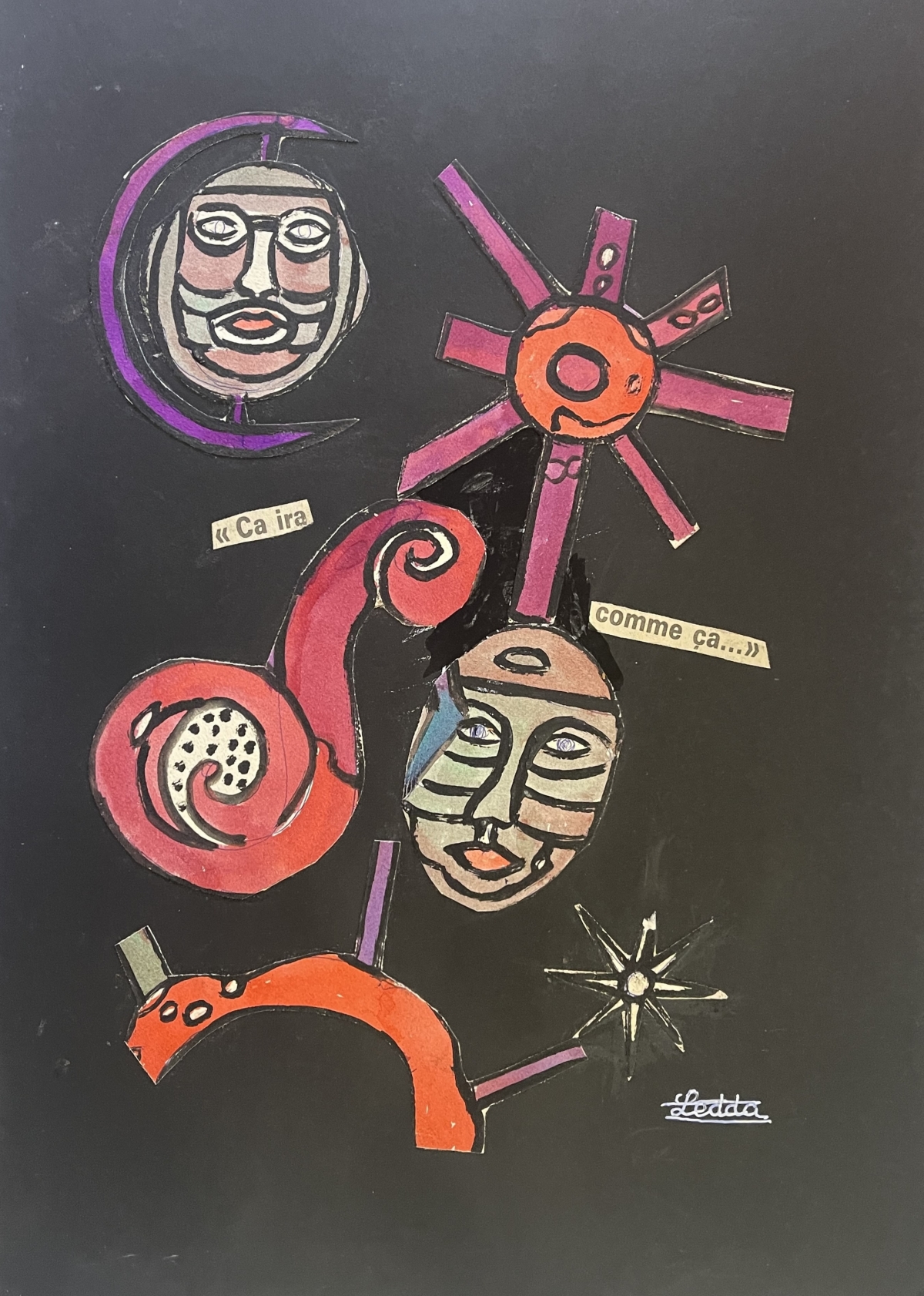 pierre_ledda_1914-1994_art_brut_technique_ca_ira_marseille_c_1965_france