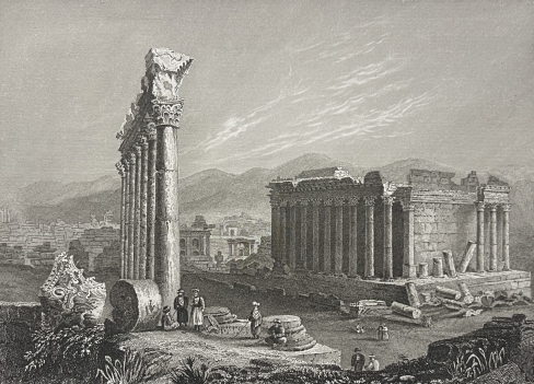 baalbek_temple_romain_de_bacchus_liban_gravure_par_aubert_1840