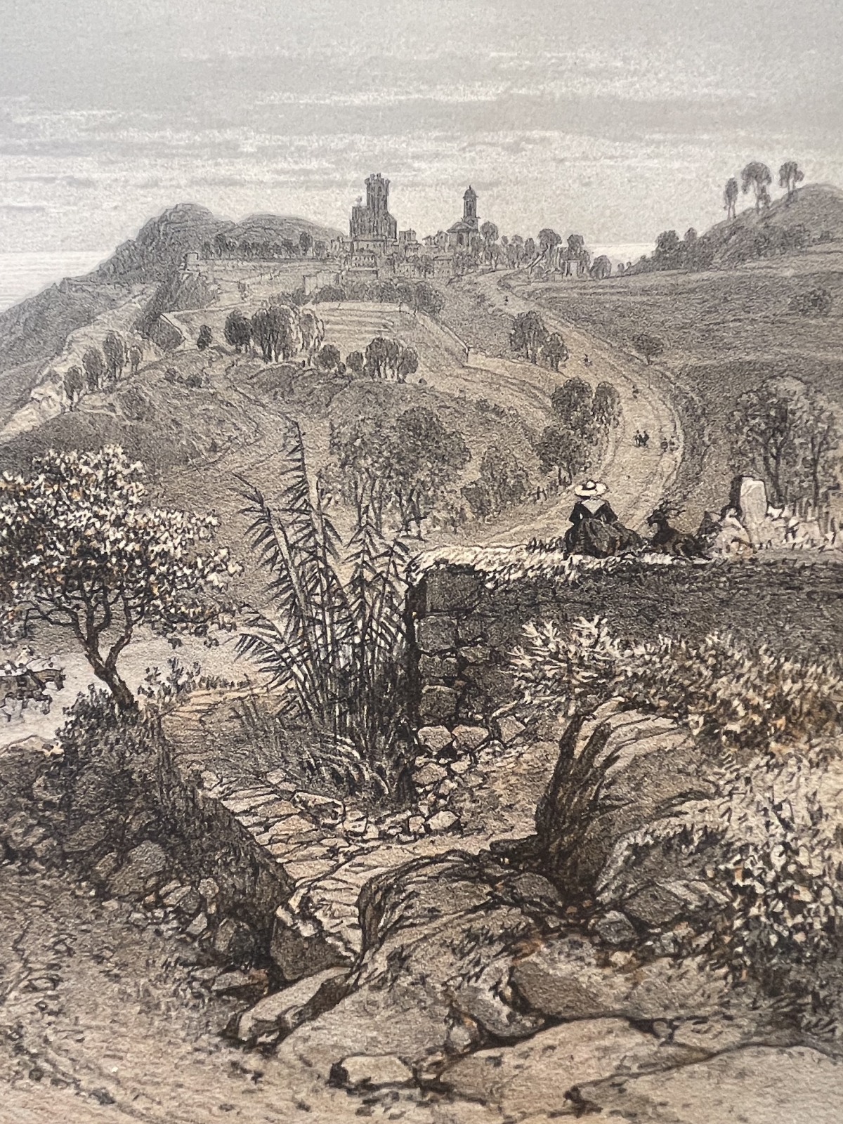 la_turbie_monaco_nice_french_riviera_landscape_antique_lithograph_1864