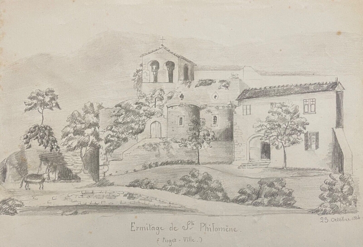 puget-ville_chapelle_ermitage_sainte-philomene_dessin_1884_var_france_provence