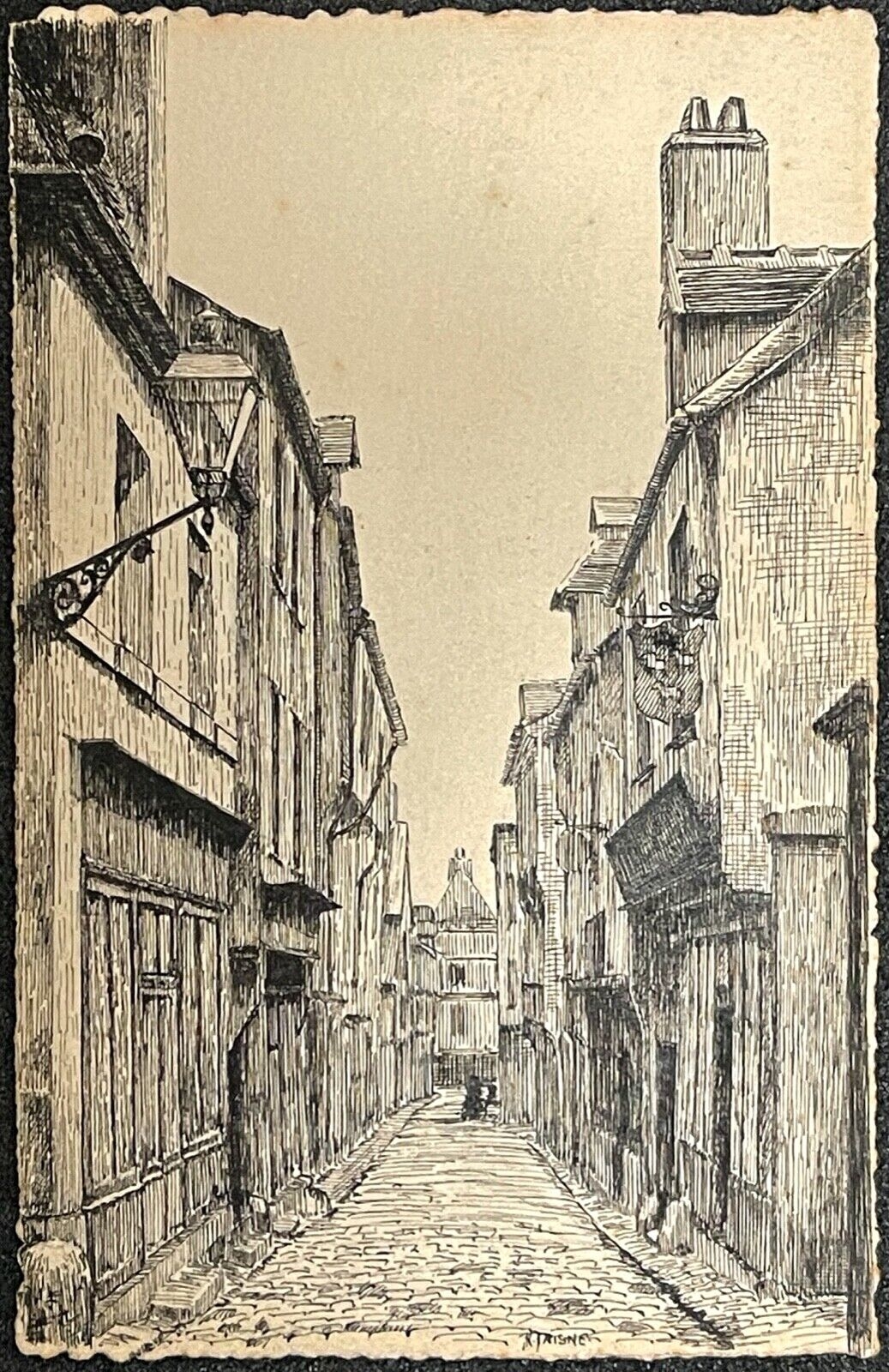 bourges_ancienne_rue_vrais_,_dessin_a_lencre_vers_1910_signe_raoul_taisne