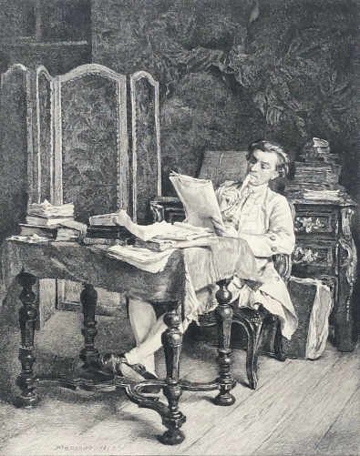 ernest_meissonier_la_relecture_du_manuscrit_graveur_kamm_pointe_seche_de_1910