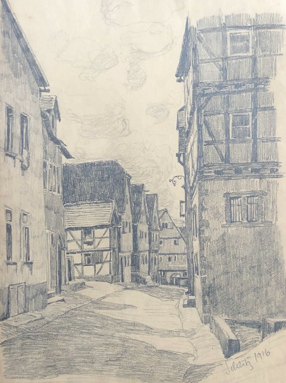 schutz_verbandsgemeinde_daun_grand_dessin_au_graphite_de_1916_allemagne__