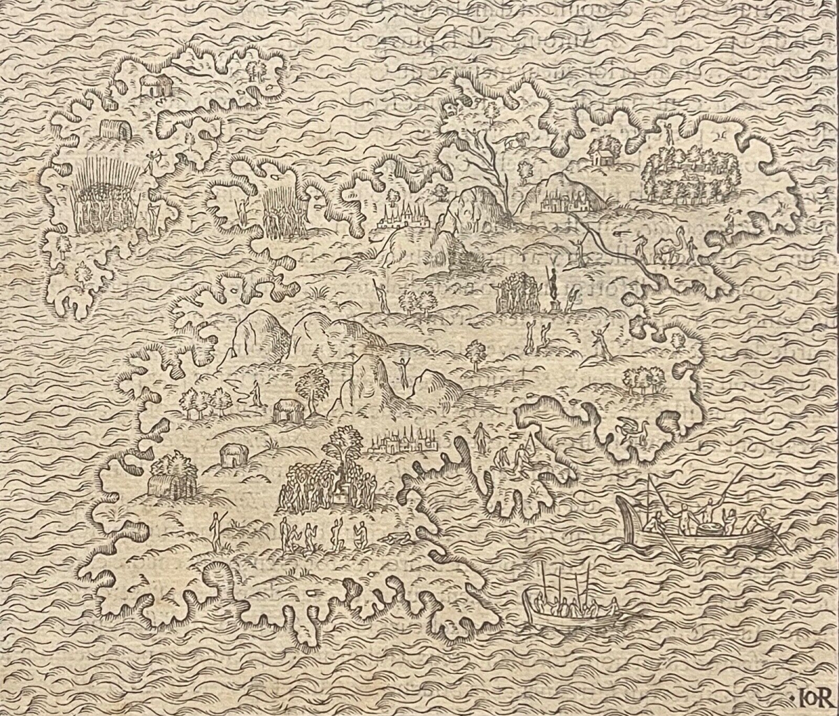 madagascar_1575_map_andre_thevet_woodcut_cosmographie_universelle_early_africa