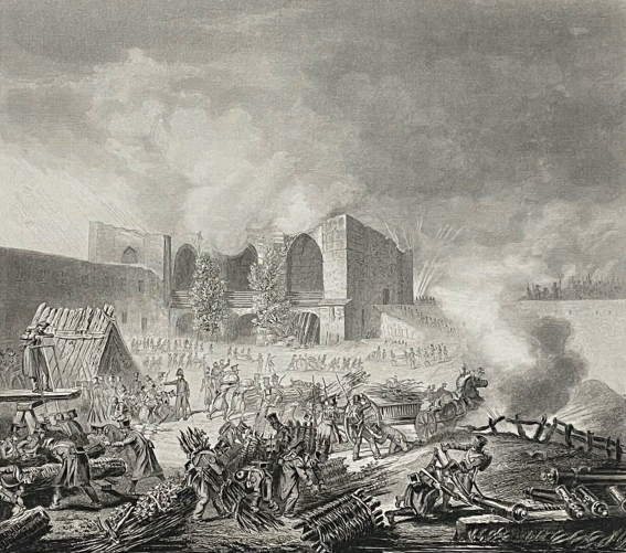 chateau_burgos_espagne_anglais_portugais_napoleon_bonaparte_empire_france_circa_1840