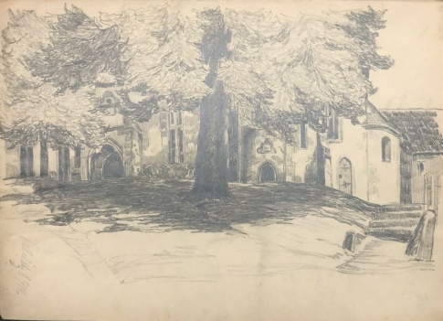 schlitz_vogelsbergkreis_dessin_graphite_de_1916_vogelsberg_hesse_allemagne_: