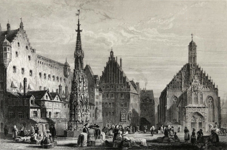 nuremberg_deutschland_allemagne_lithographie_de_1857_rouargue_xixe