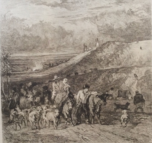 la_descente_de_montmartre_wilhelm_unger_dapres_constant_troyon_paris_barbizon