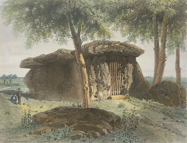 saumur_le_dolmen_de_bagneux_lithographies_vers_1850_val_de_loire,