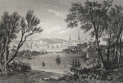 stockholm_sweden_harbour_antique_engraving_1843_by_rouargue_suede