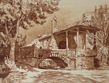 pernes-les-fontaines_le_pont_vaucluse_gravure_vers_1942_provence_france