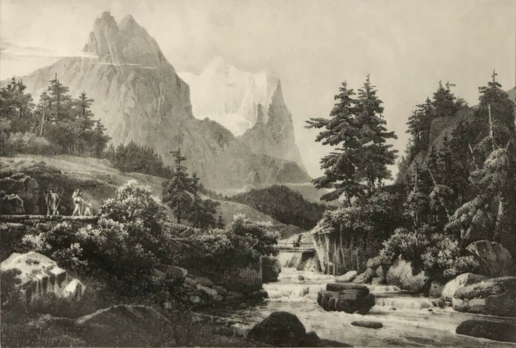 wellhorn_wetterhorn_reichenbach_suisse_lithographie_vers_1840_canton_de_berne