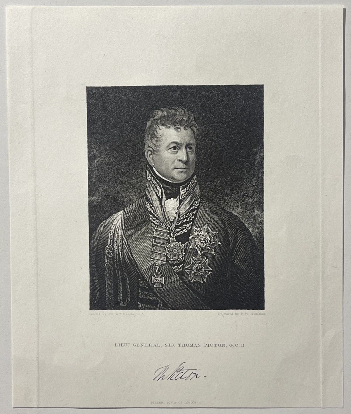 sir_thomas_picton_engraving_1835_british_general_waterloo_napoleon_antique_print