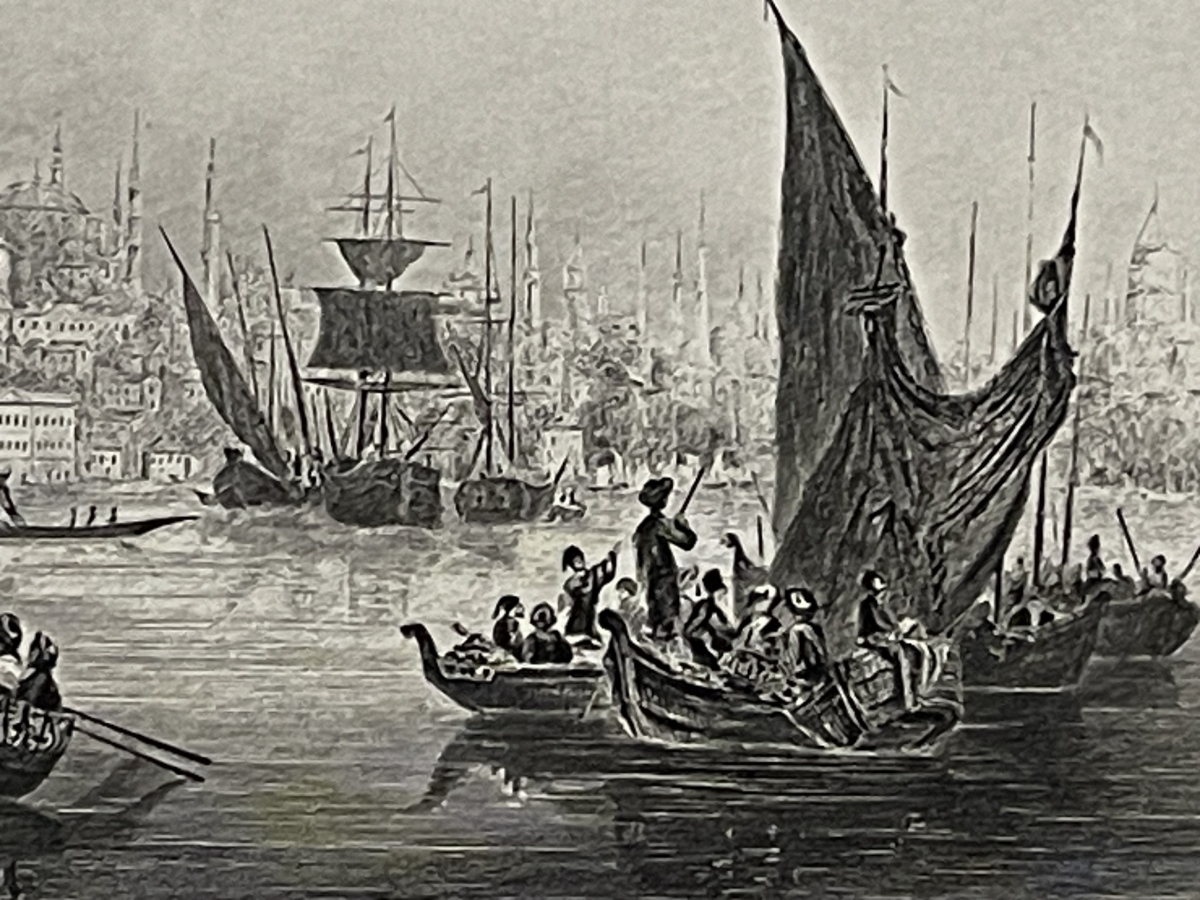 istanbul_turquie_le_bosphore_constantinople_gravure_de_1840_türkiye