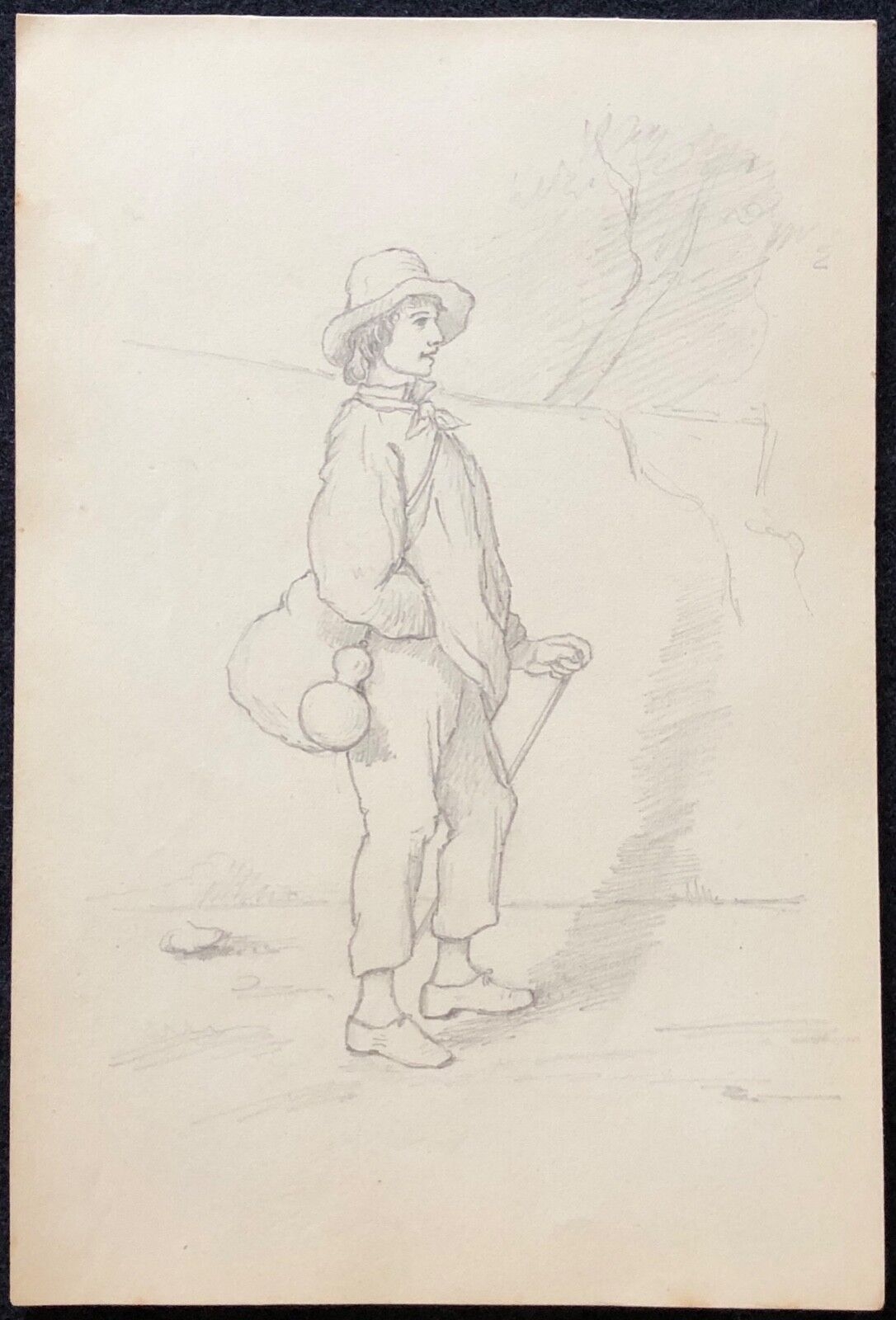 marcheur_a_la_gourde__dessin_au_crayon__anonyme_vers_1875