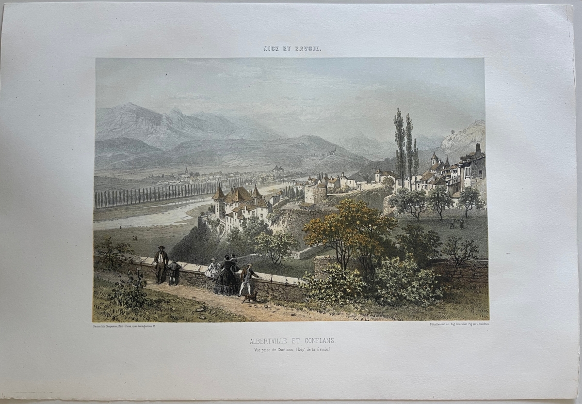 albertville_&_conflans_savoie_antique_lithograph_1864_felix_benoist_french_alps