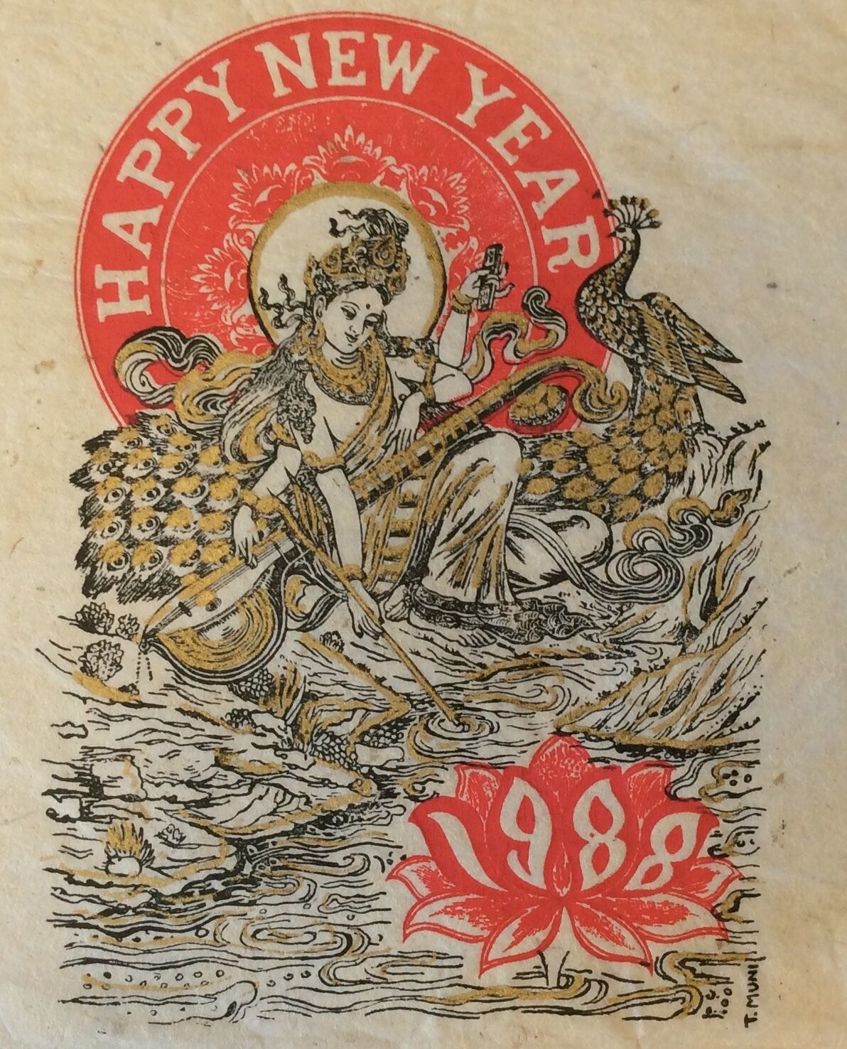 bouddhisme_hindouisme_happy_new_year_1988_estampage_rehausse_buddhism_hinduism